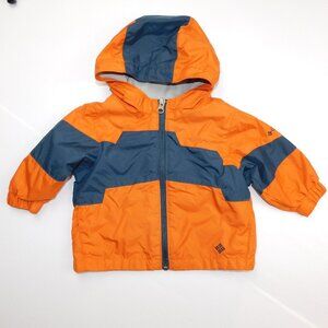 Columbia baby Boys Orange Blue Hooded Water Resistant lined Jacket 6M 6 Months